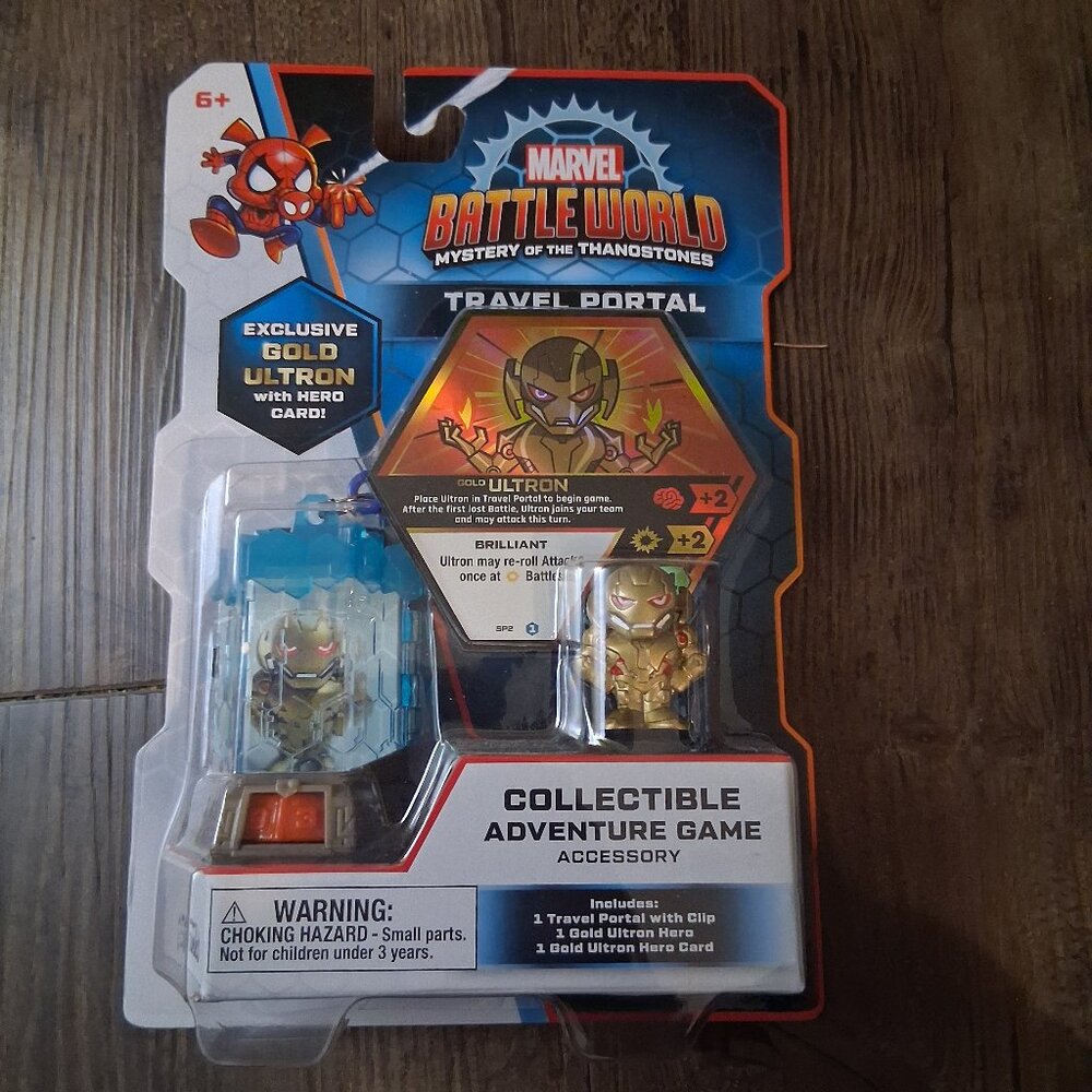 Funko Marvel Battleworld Travel Portal With Attack Spinner & Gold Ultron  (Myste